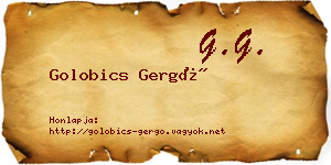 Golobics Gergő névjegykártya