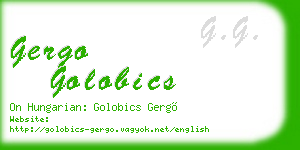 gergo golobics business card
